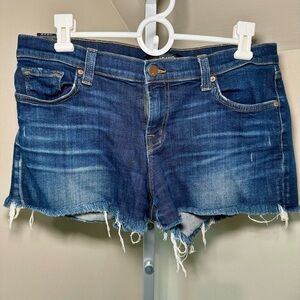 J Brand Tribute fit denim cutoff shorts size 28 darker wash